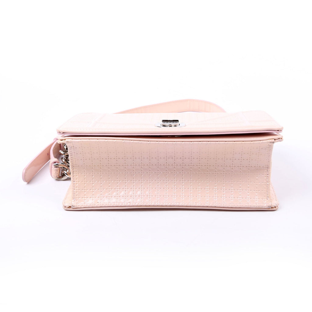 Christian Dior Diorama Patent Micro-Cannage Pink