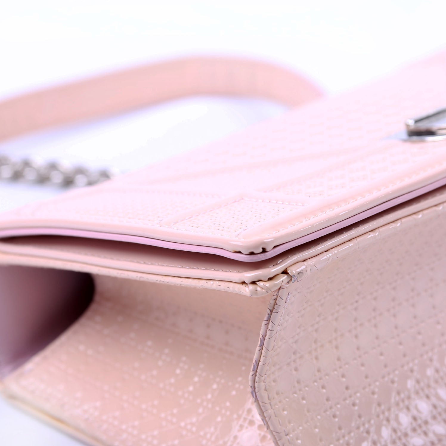 Christian Dior Diorama Patent Micro-Cannage Pink