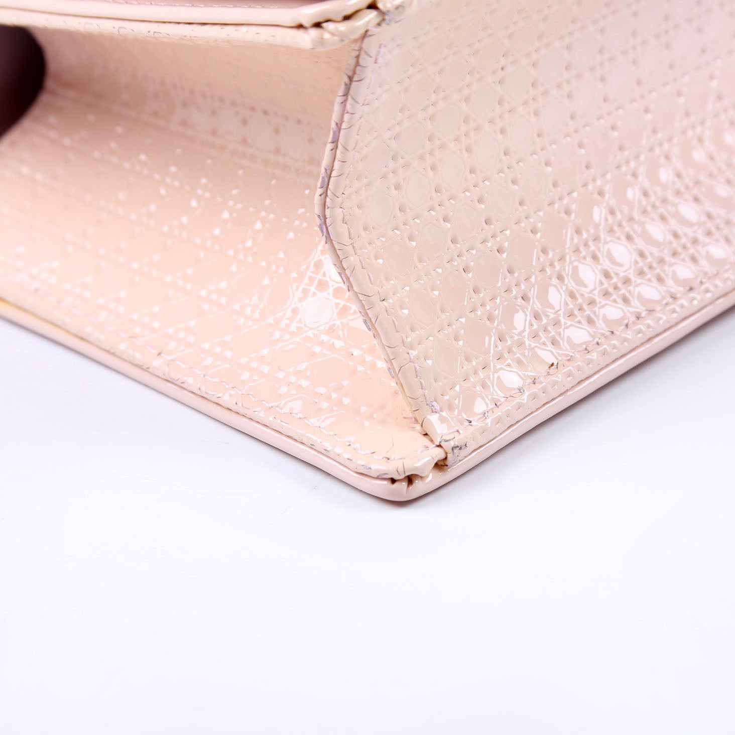 Christian Dior Diorama Patent Micro-Cannage Pink