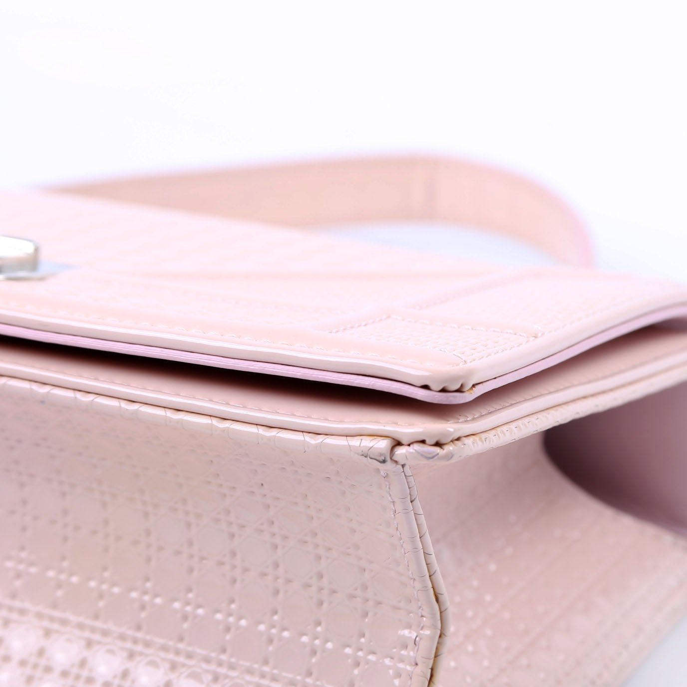 Christian Dior Diorama Patent Micro-Cannage Pink