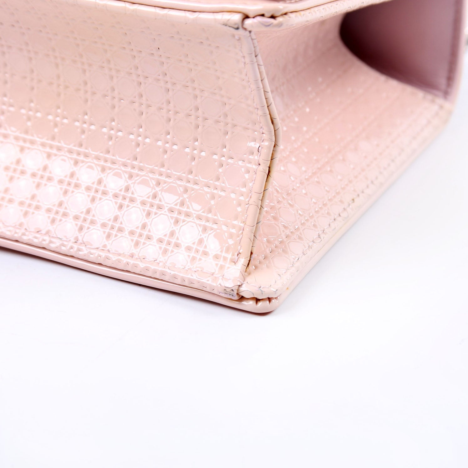 Christian Dior Diorama Patent Micro-Cannage Pink