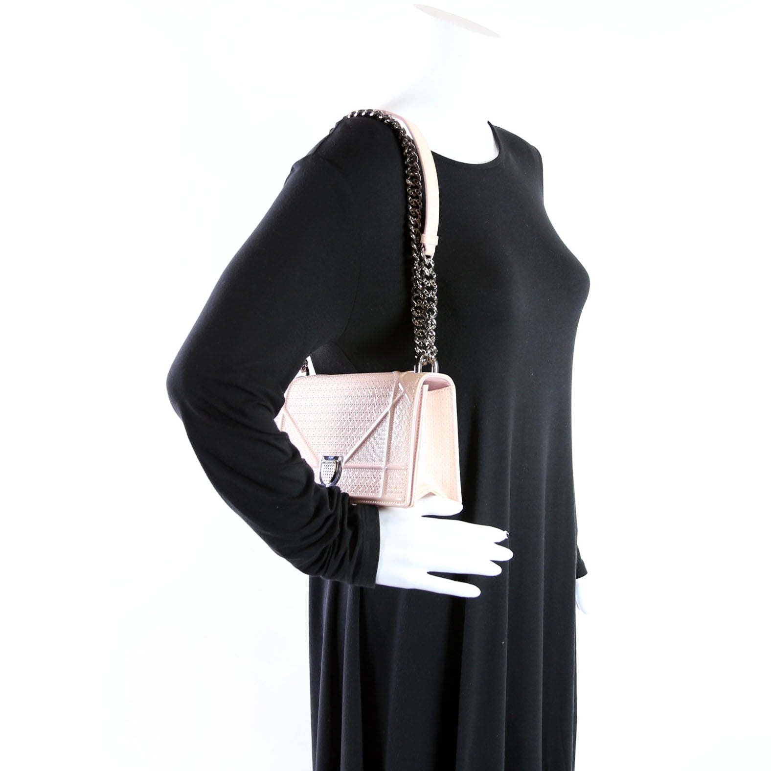 Christian Dior Diorama Patent Micro-Cannage Pink