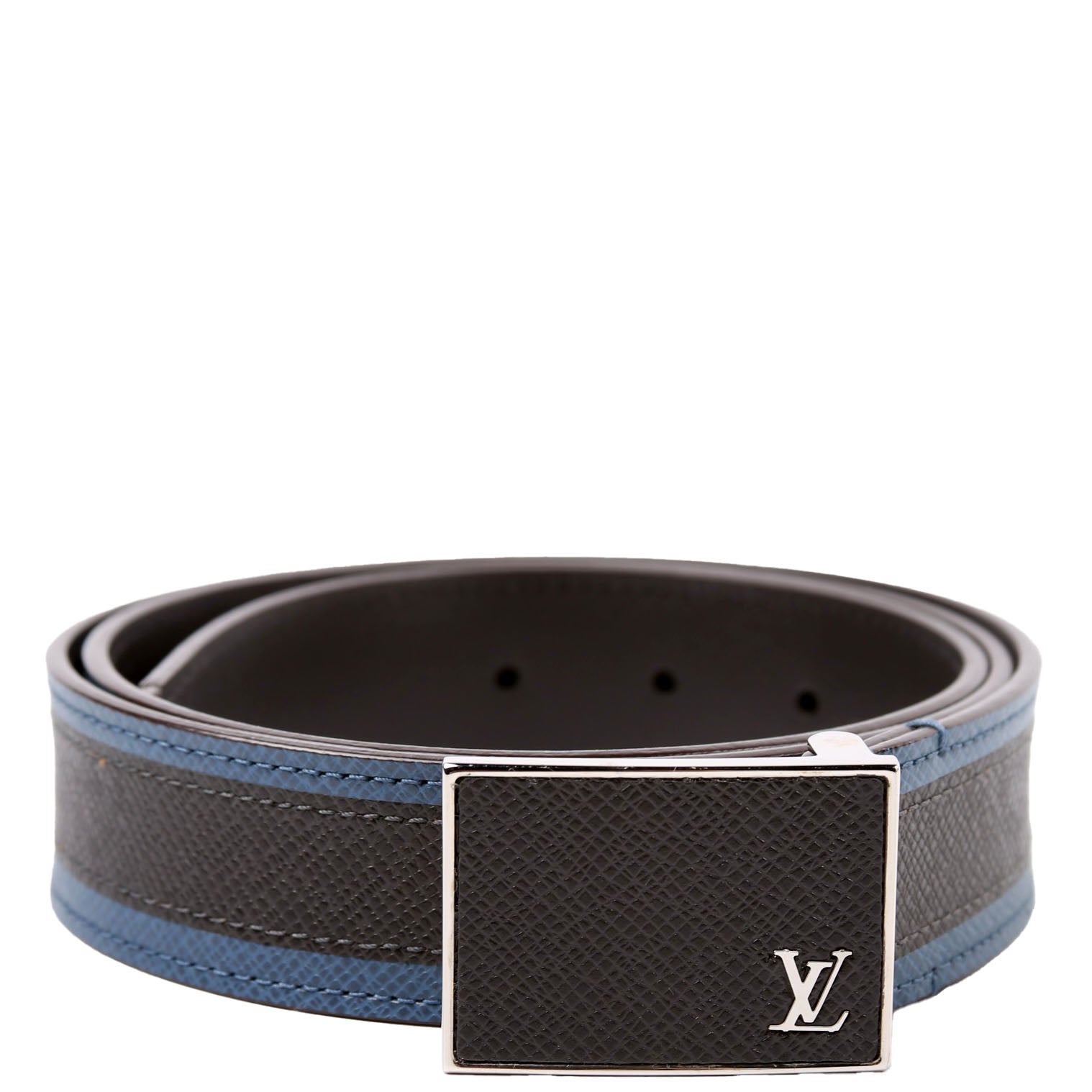 Louis Vuitton Taiga 35MM Metropole Belt Size 95/38 Black/Blue