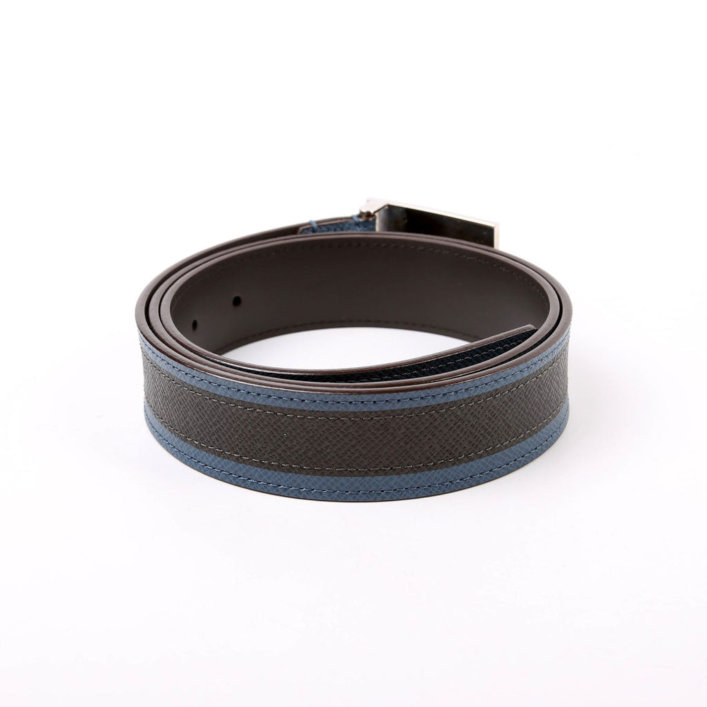 Louis Vuitton Taiga 35MM Metropole Belt Size 95/38 Black/Blue
