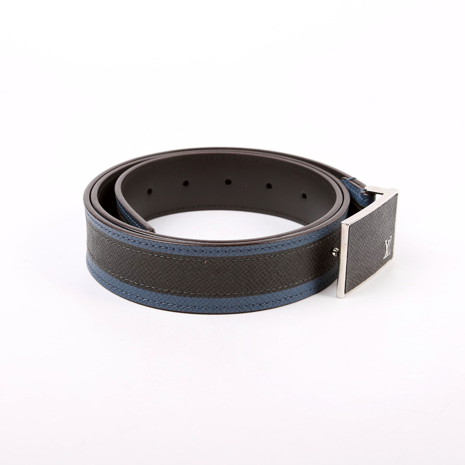 Louis Vuitton Taiga 35MM Metropole Belt Size 95/38 Black/Blue