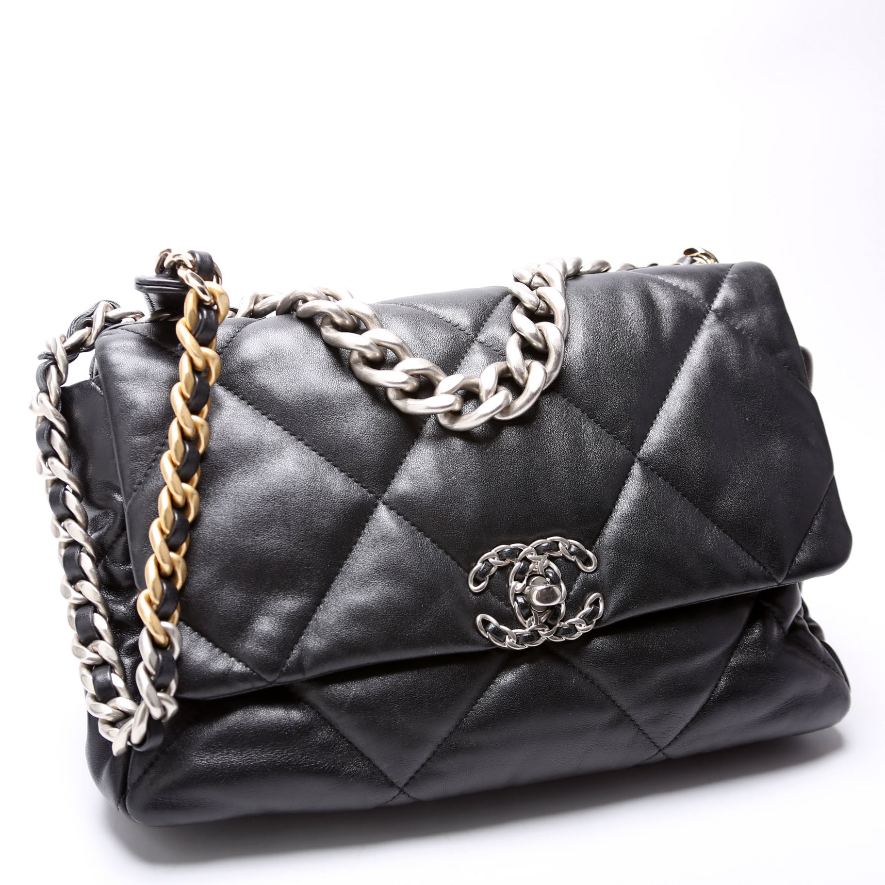 Chanel Quilted Goatskin 19 Large Flap RFID Black