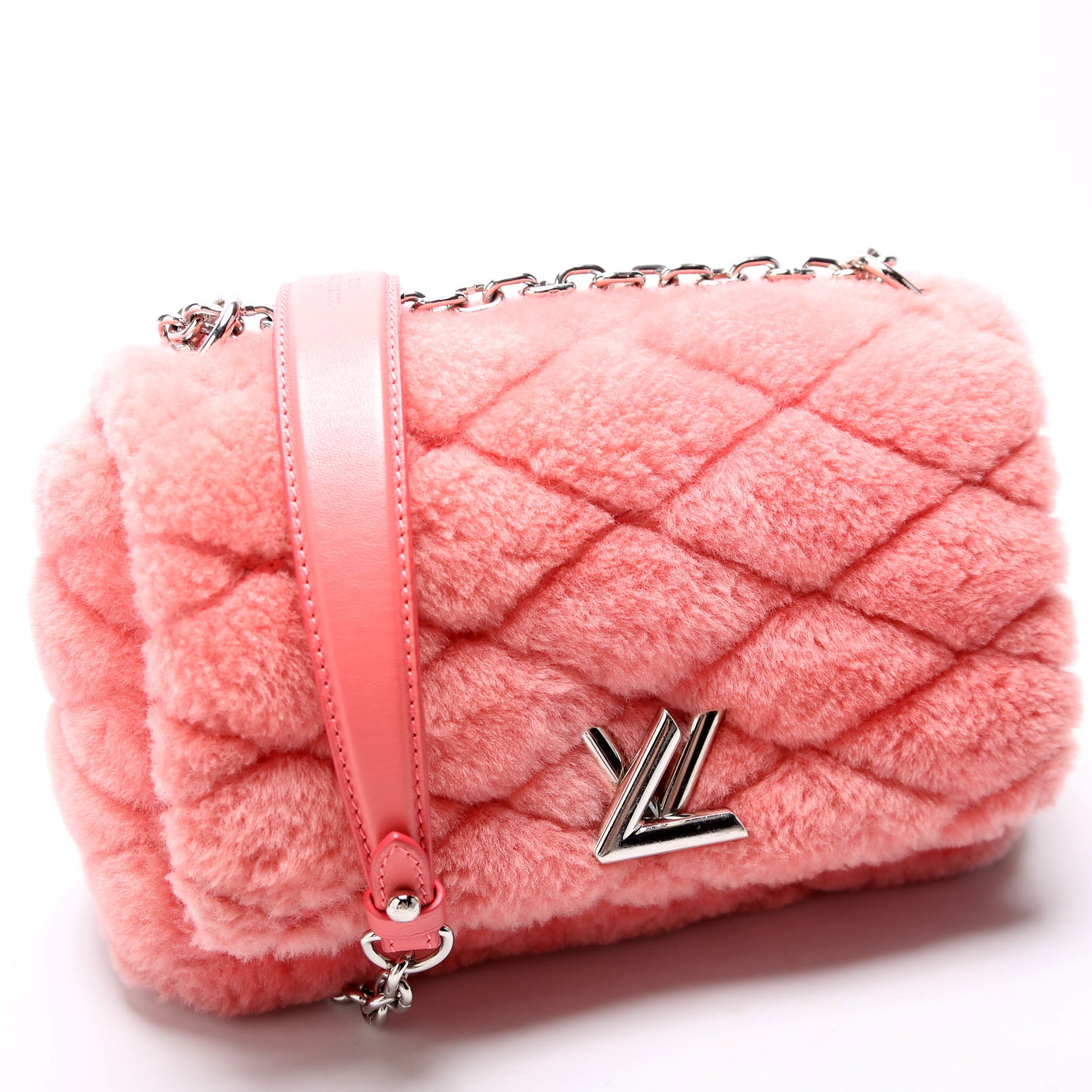 Louis Vuitton Malletage Twist Go-14 PM Fur Pink