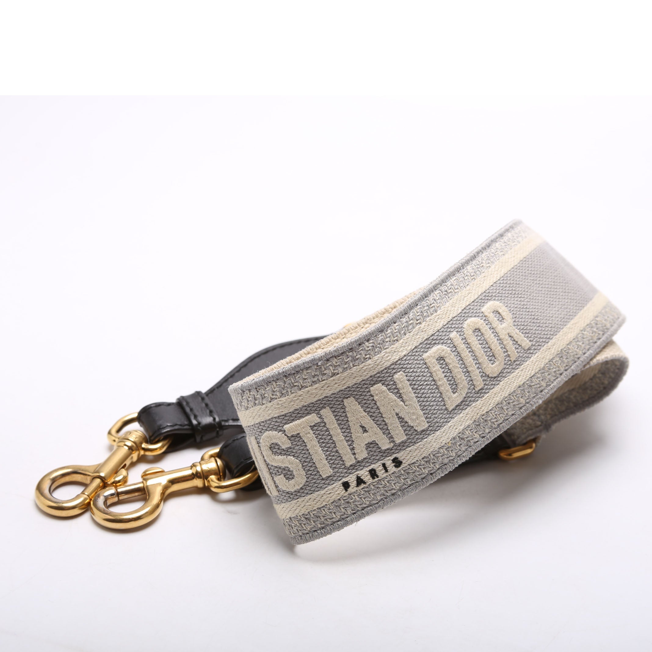 Christian Dior Logo Wide Non-Adjustable Srap Grey/Beige