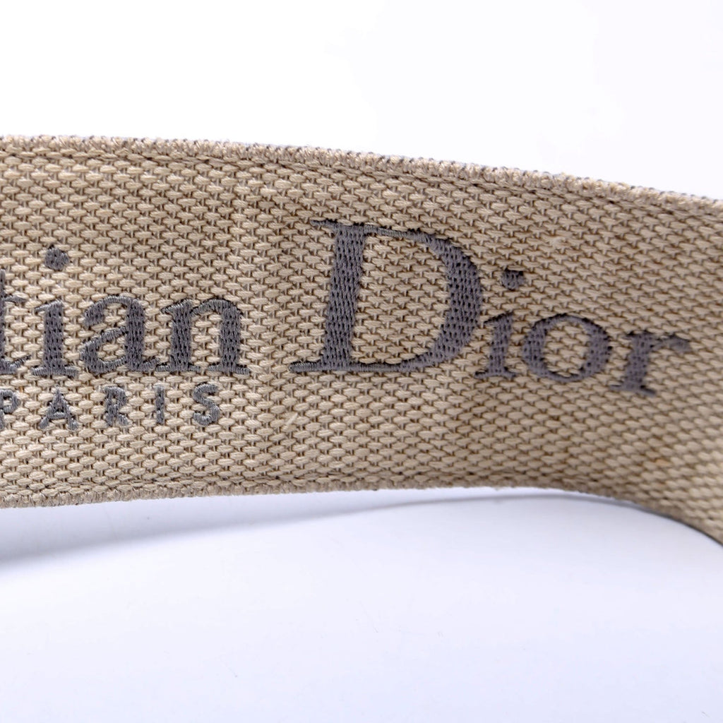 Christian Dior Logo Wide Non-Adjustable Srap Grey/Beige
