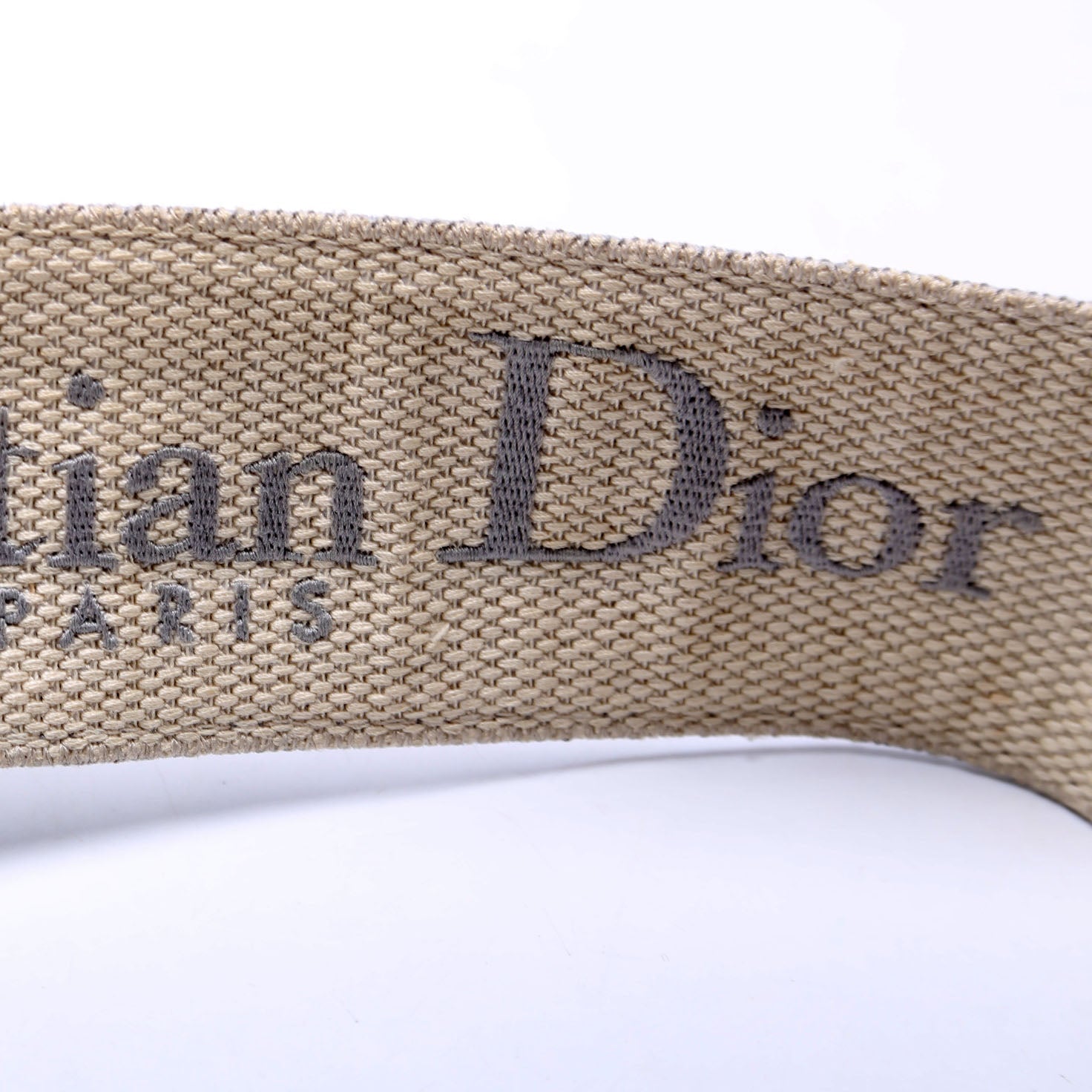 Christian Dior Logo Wide Non-Adjustable Srap Grey/Beige