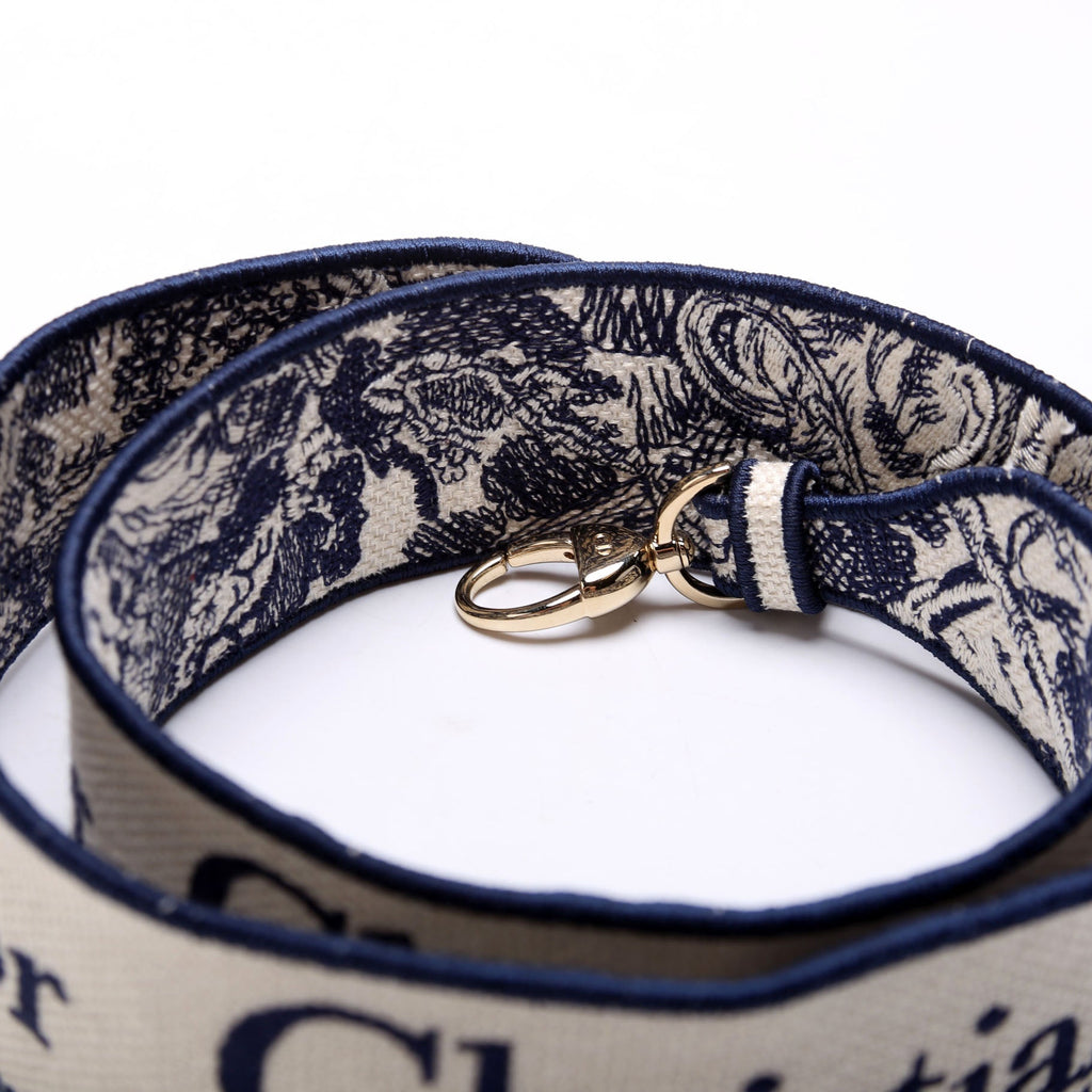Christian Dior Logo Wide Non-Adjustable Srap Blue/White
