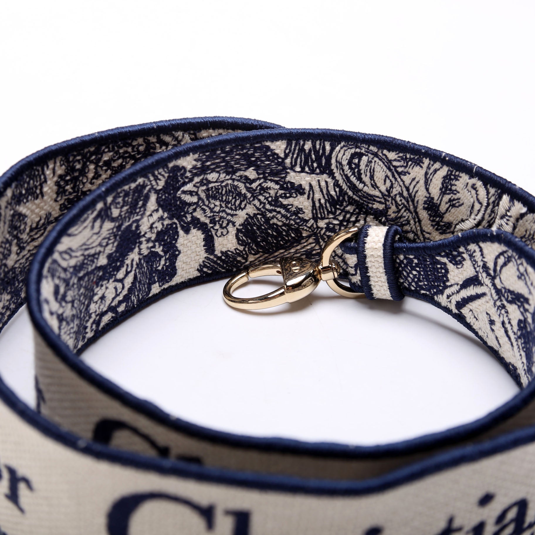 Christian Dior Logo Wide Non-Adjustable Srap Blue/White