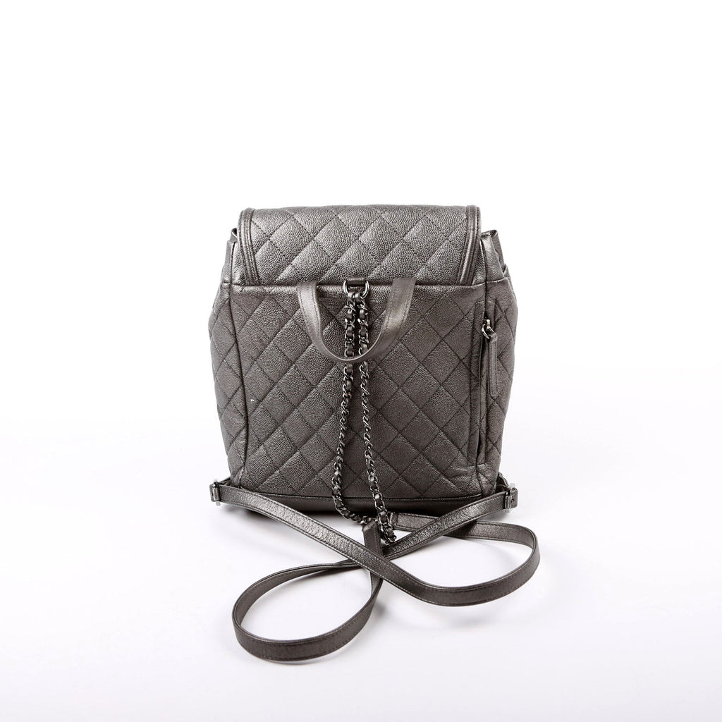 Chanel CC Filigree Backpack Metallic Caviar 26M