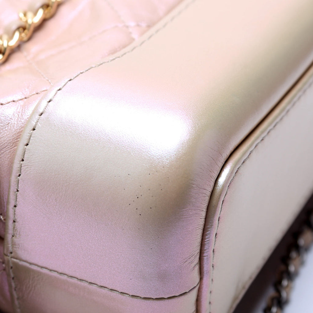 Chanel Gabrielle Hobo Small Calfskin Iridescent 25M Tan/Pink