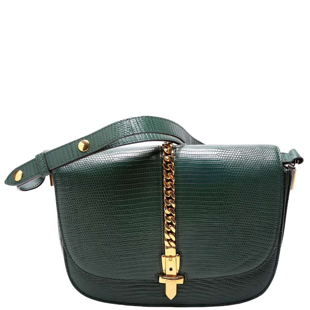 Gucci 601067 Sylvie 1969 Lizard Small Green