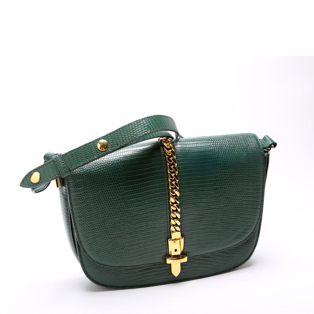 Gucci 601067 Sylvie 1969 Lizard Small Green