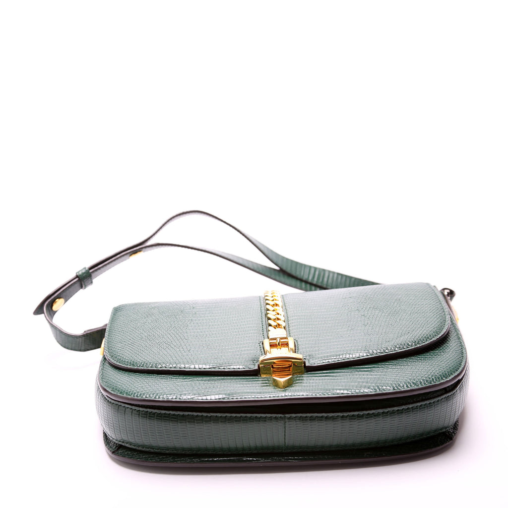Gucci 601067 Sylvie 1969 Lizard Small Green