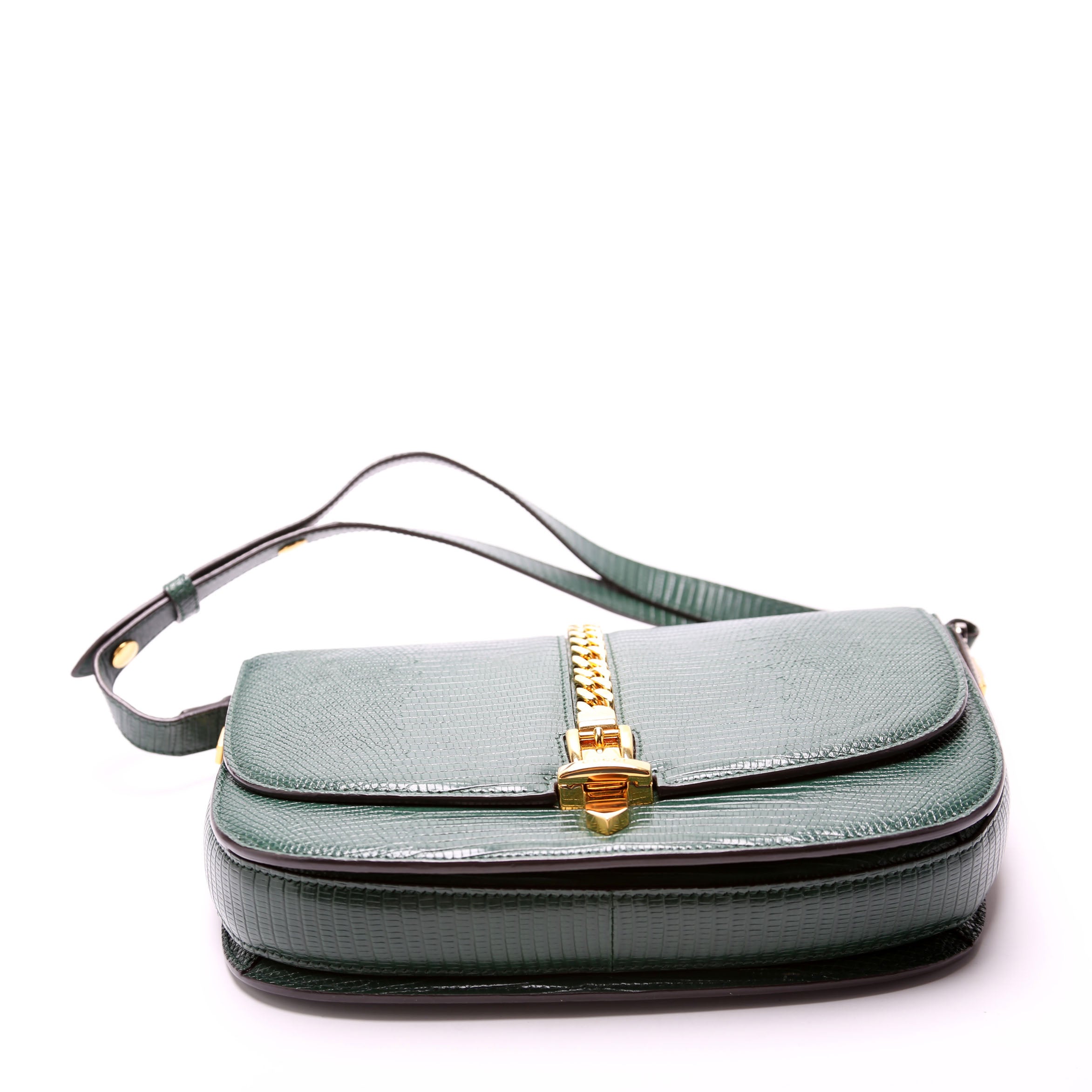 Gucci 601067 Sylvie 1969 Lizard Small Green