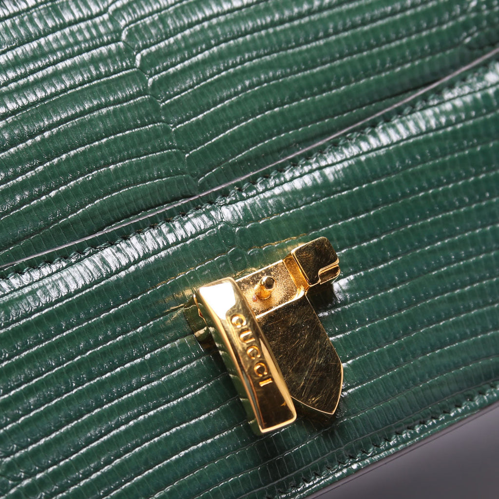 Gucci 601067 Sylvie 1969 Lizard Small Green