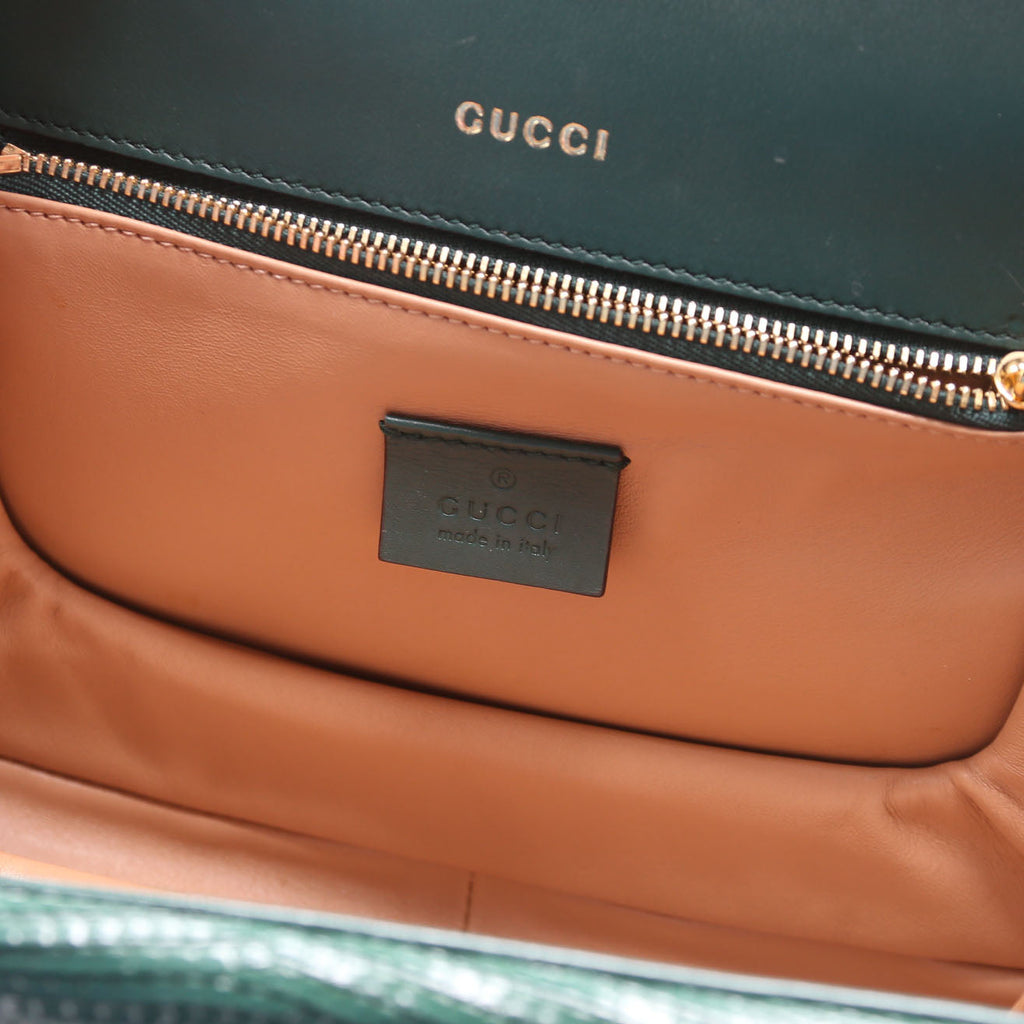 Gucci 601067 Sylvie 1969 Lizard Small Green