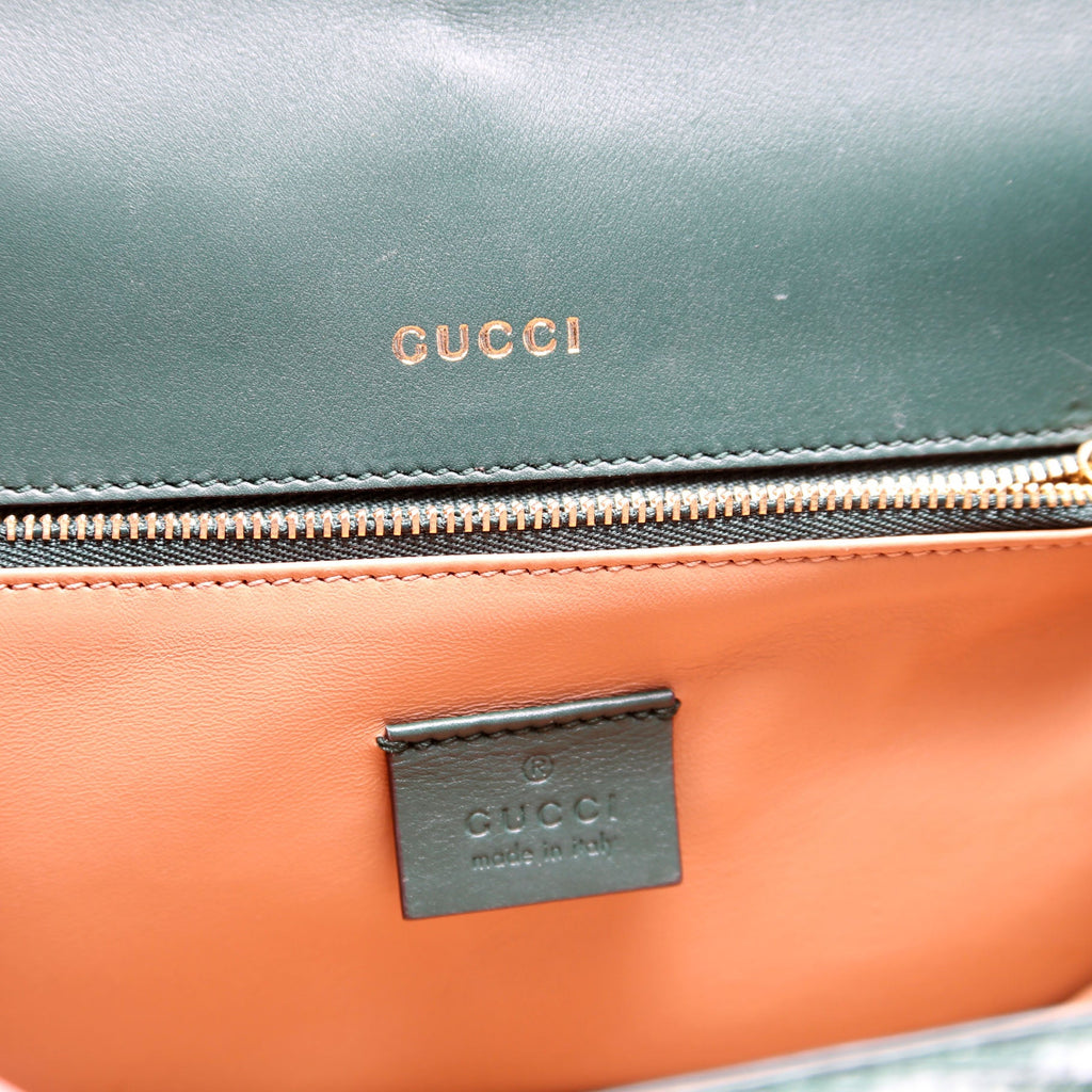 Gucci 601067 Sylvie 1969 Lizard Small Green