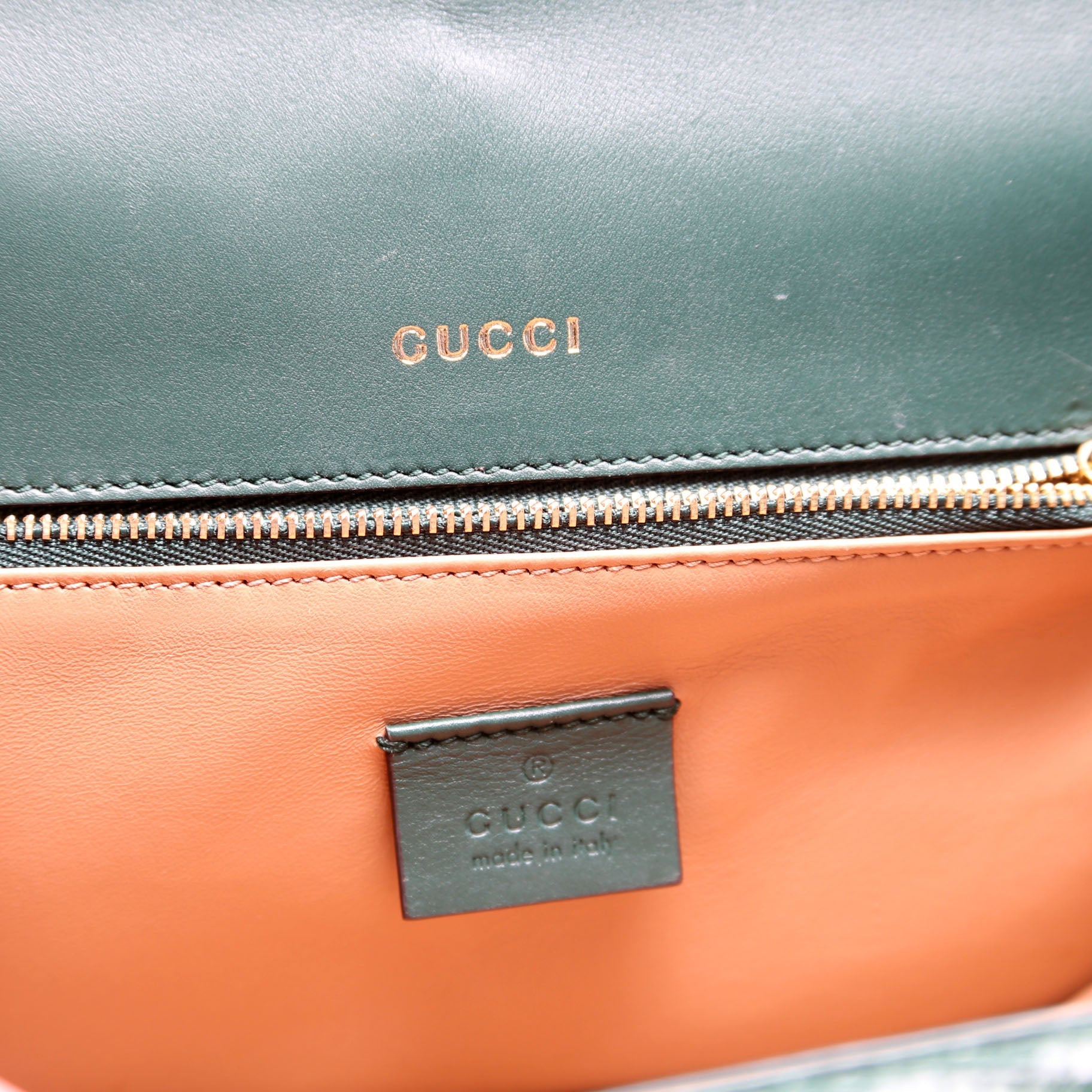 Gucci 601067 Sylvie 1969 Lizard Small Green