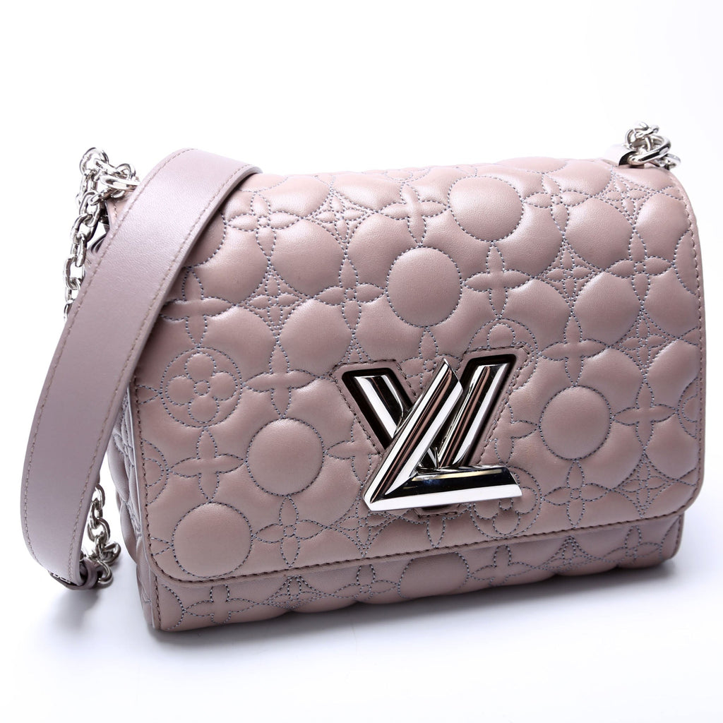 Louis Vuitton Twist MM Malletage Flower Lambskin Taupe