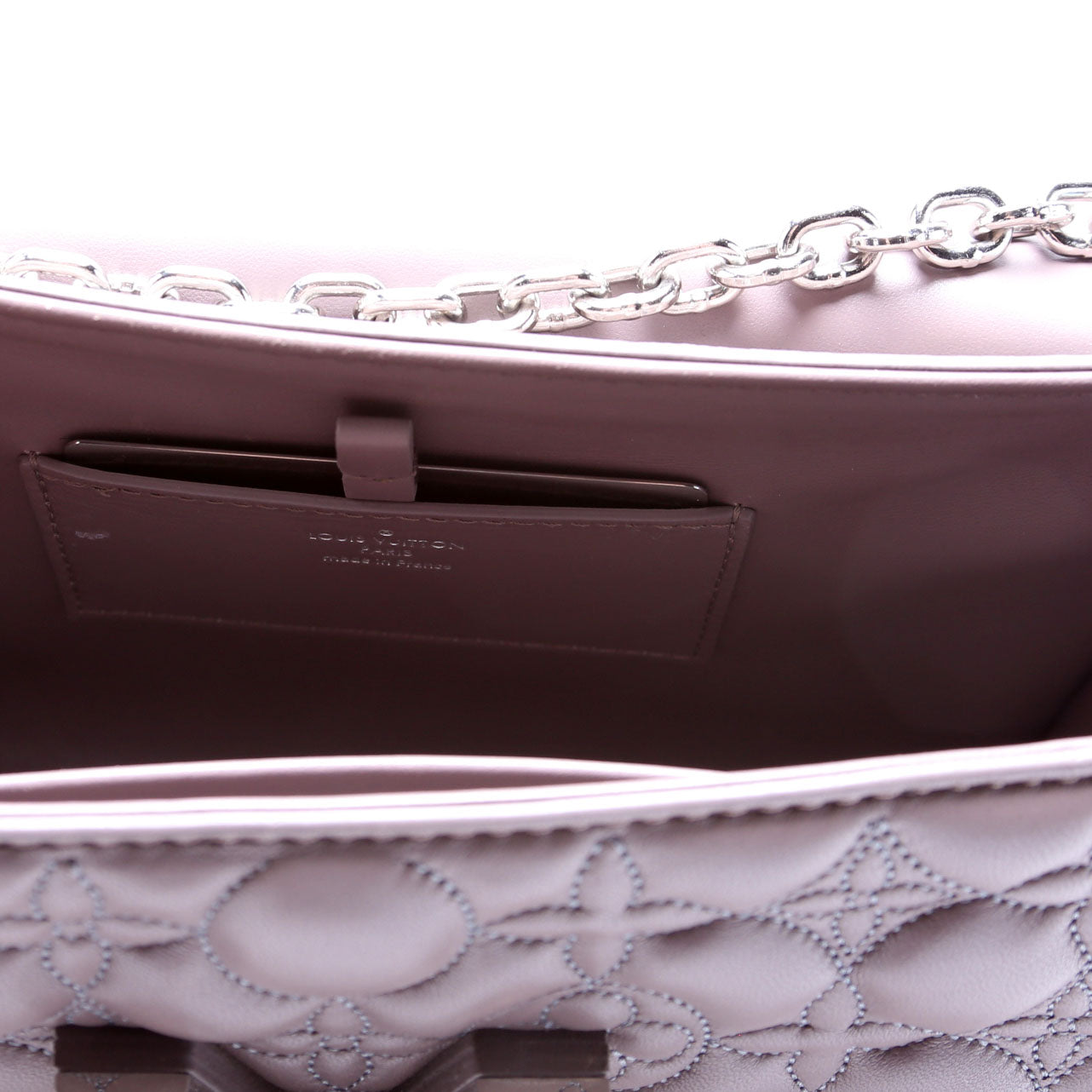 Louis Vuitton Twist MM Malletage Flower Lambskin Taupe