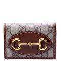 Gucci 621887 Horsebit 1955 GG Supreme Card Case Brown