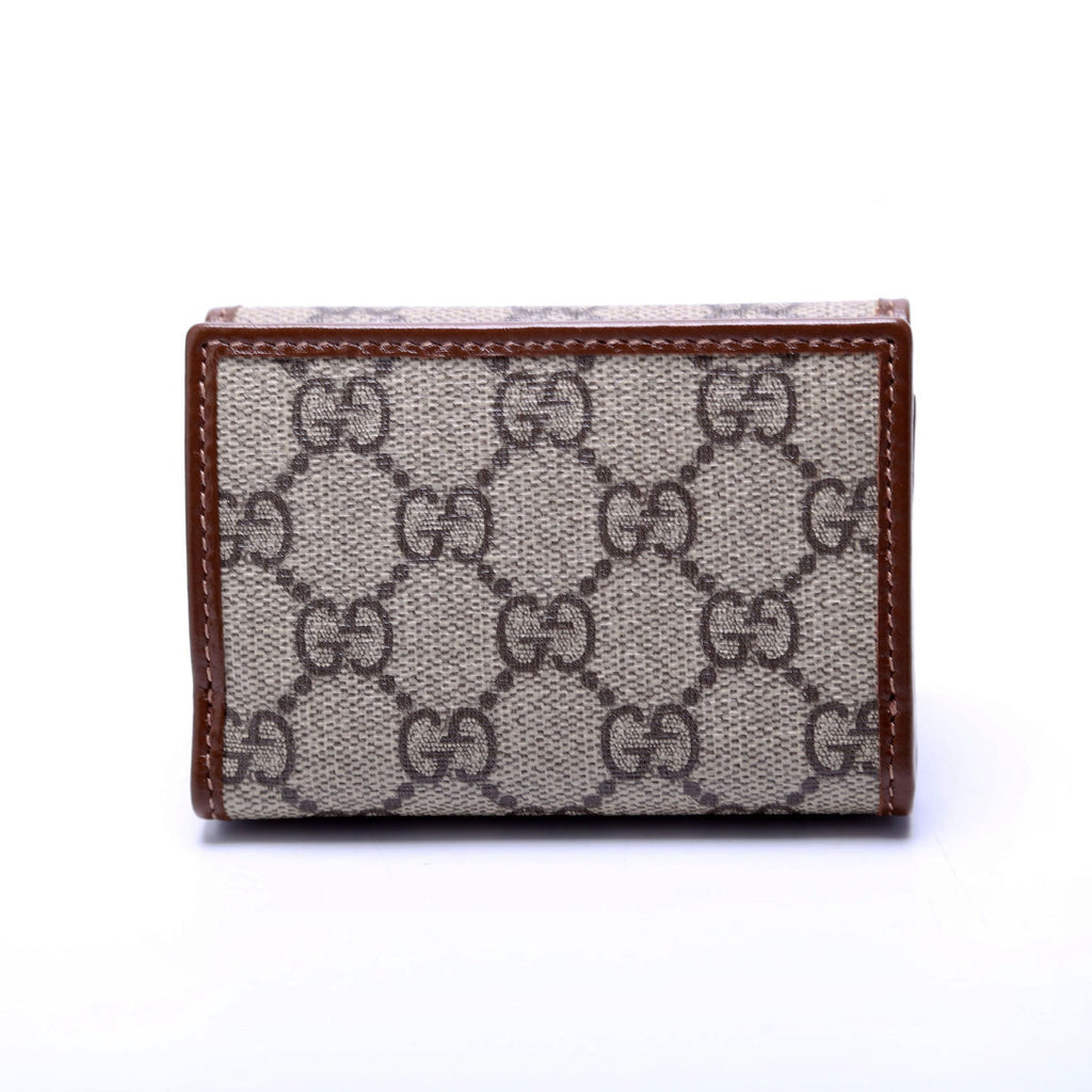 Gucci 621887 Horsebit 1955 GG Supreme Card Case Brown