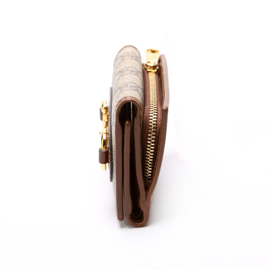 Gucci 621887 Horsebit 1955 GG Supreme Card Case Brown
