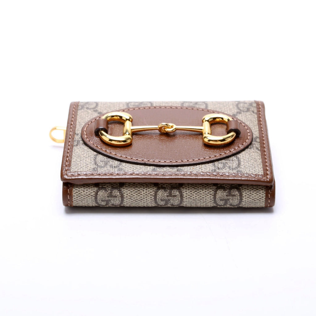 Gucci 621887 Horsebit 1955 GG Supreme Card Case Brown