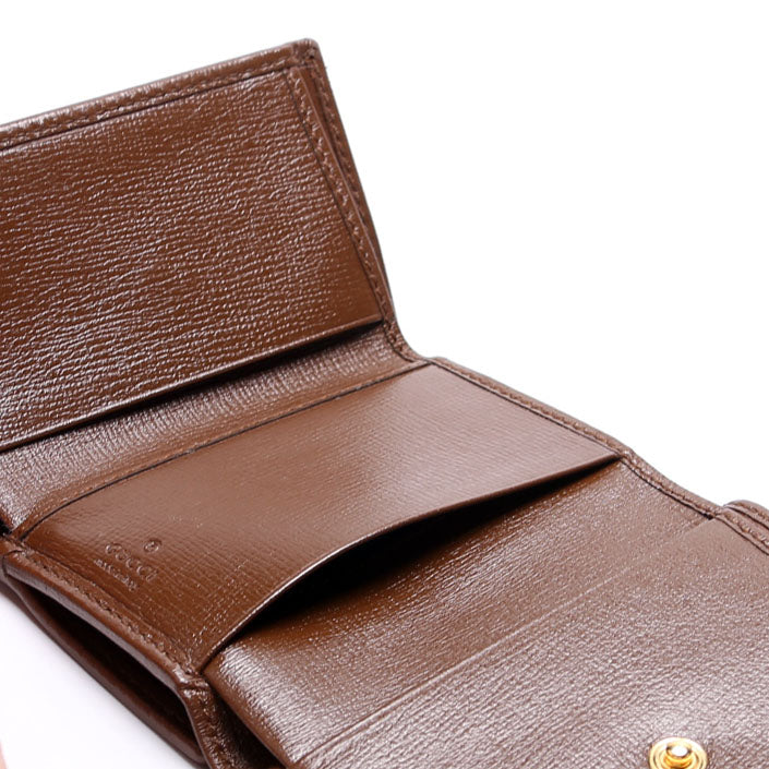 Gucci 621887 Horsebit 1955 GG Supreme Card Case Brown