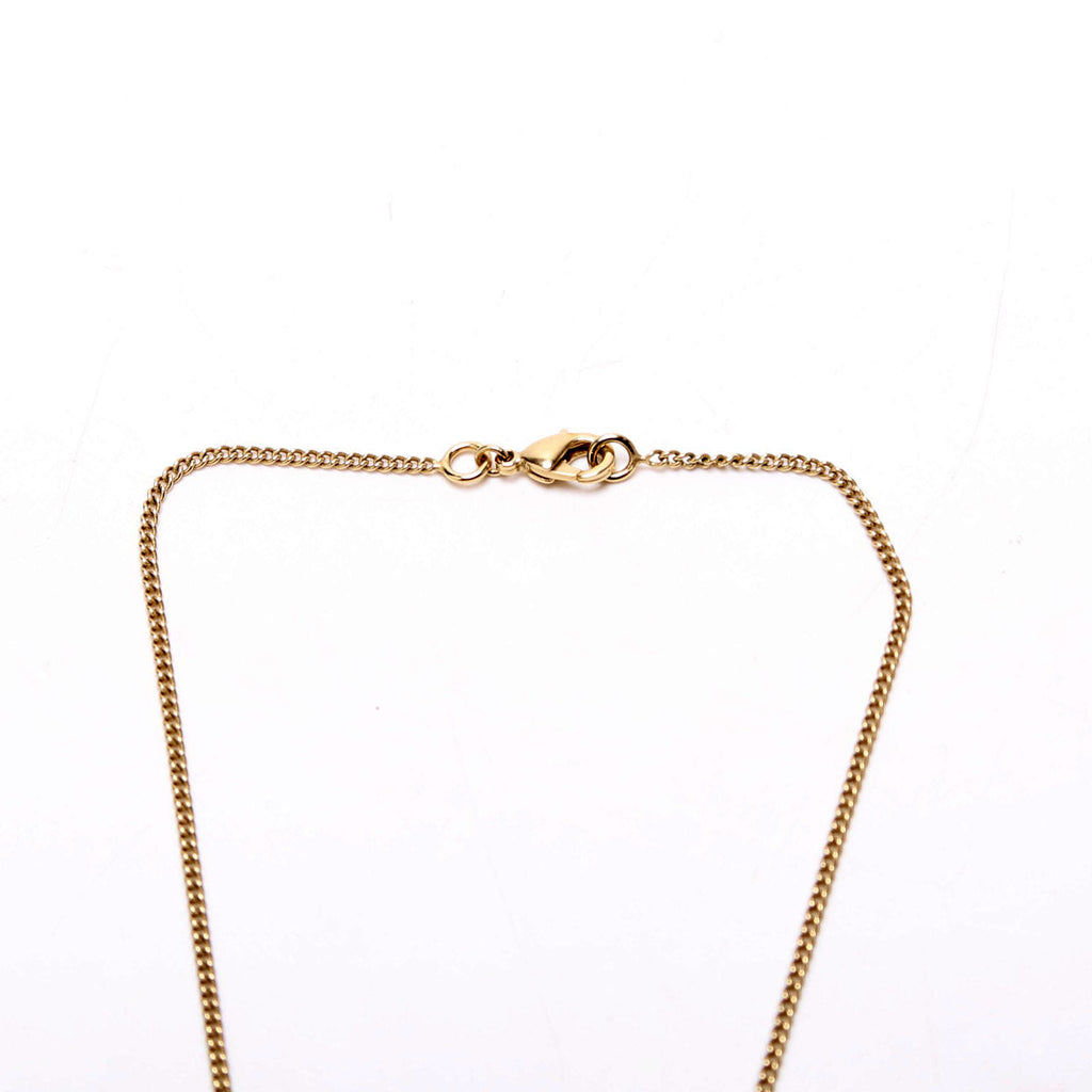 Chanel Crystal Bow CC Pearl Drop Necklace Gold