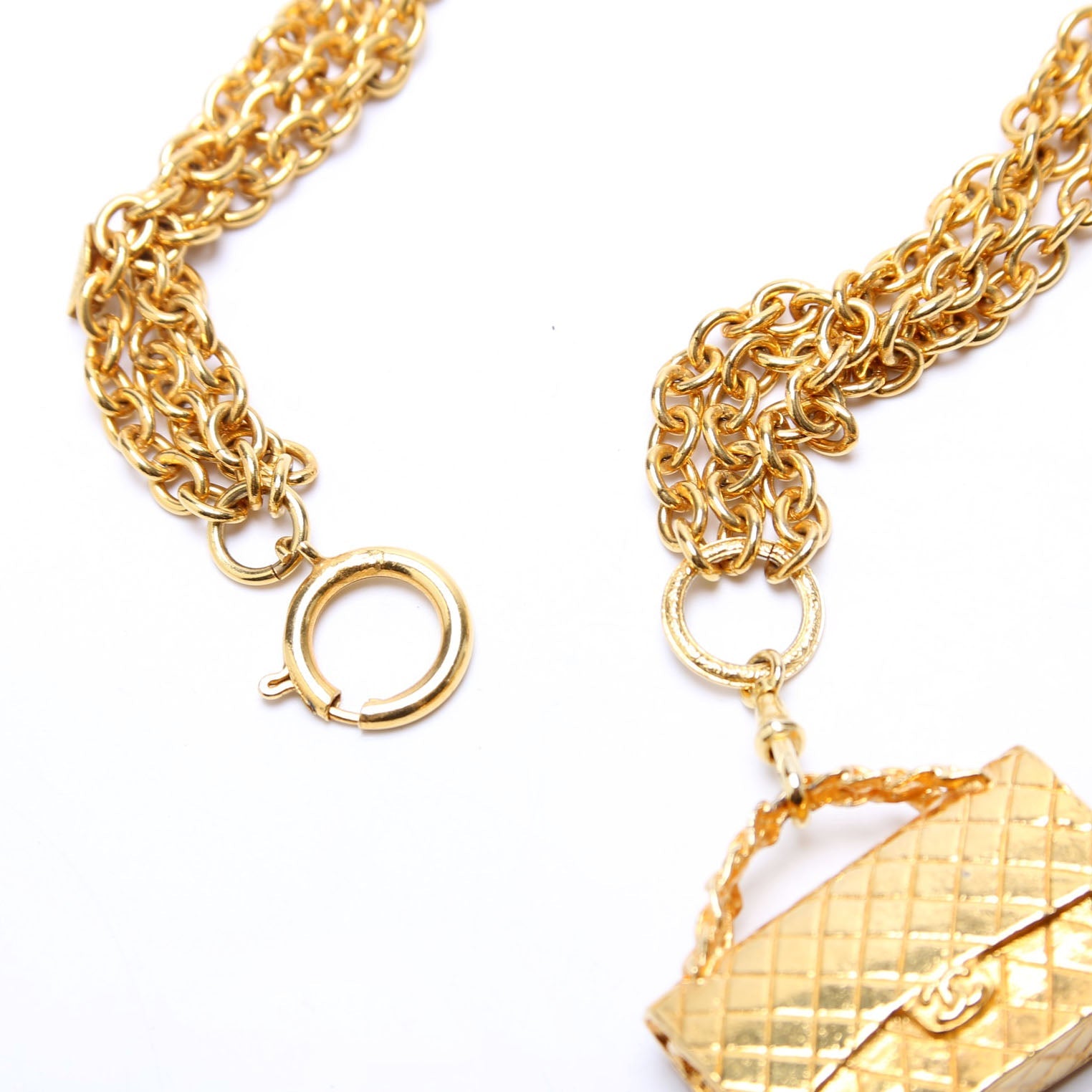 Chanel Classic Flap Charm Waist Chain Belt Size 70/28 Gold
