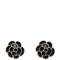 Chanel Camellia Flower Resin Earrings Black/White