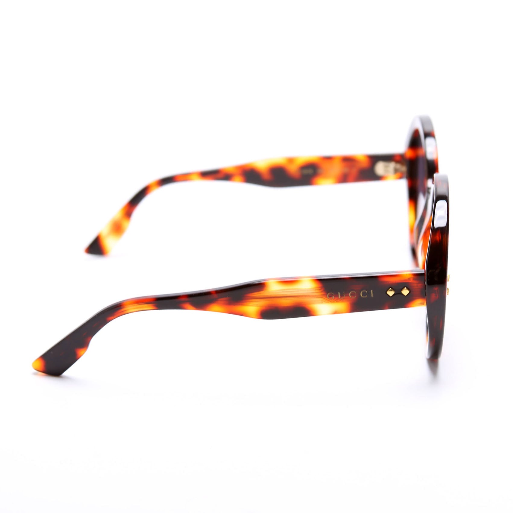 Gucci GG1081S Round Acetate Sunglasses Brown