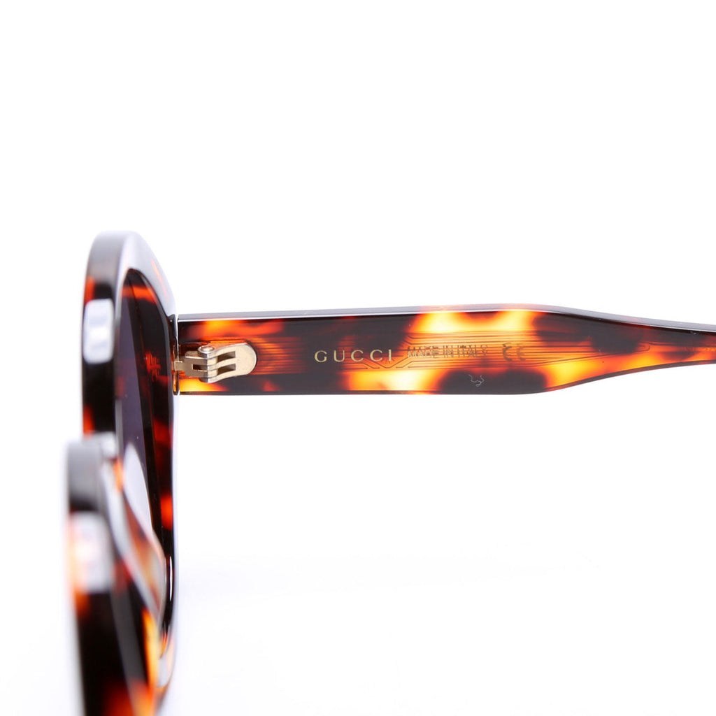 Gucci GG1081S Round Acetate Sunglasses Brown