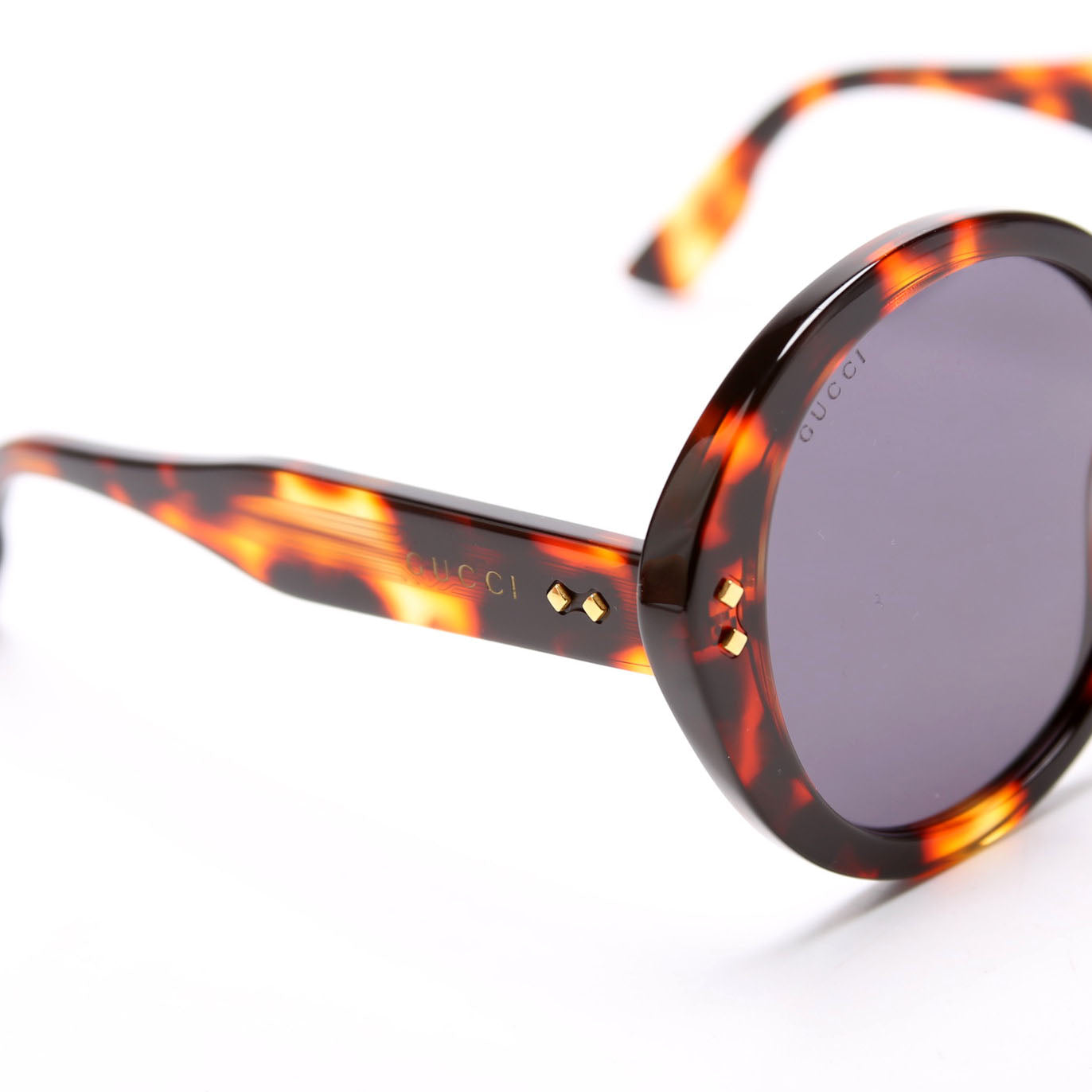 Gucci GG1081S Round Acetate Sunglasses Brown