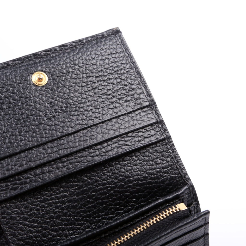 Gucci 658610 GG Supreme Marmont Card Case Black