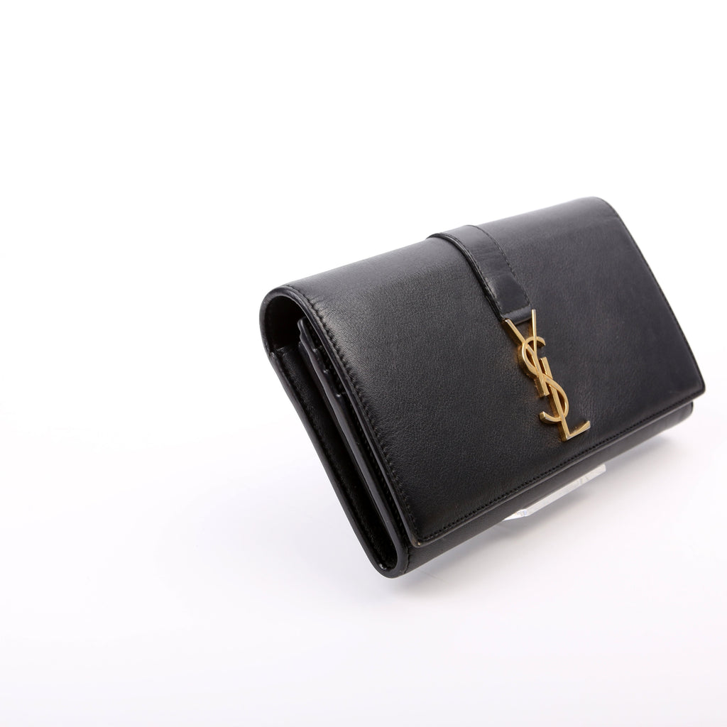 Saint Laurent 414567 Continental Flap Wallet Black