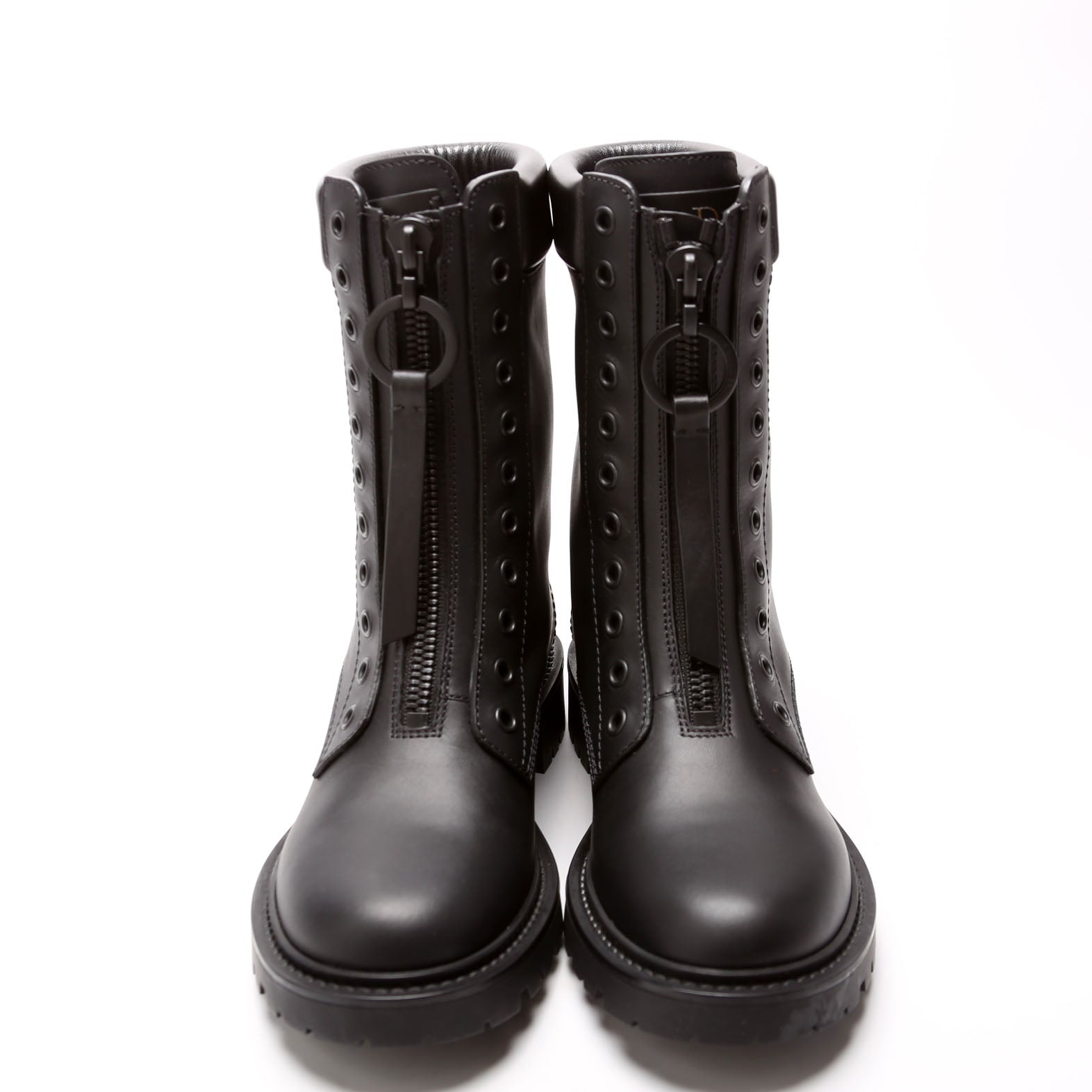 Christian Dior Zip Up Combat Boots Leather Size 35.5