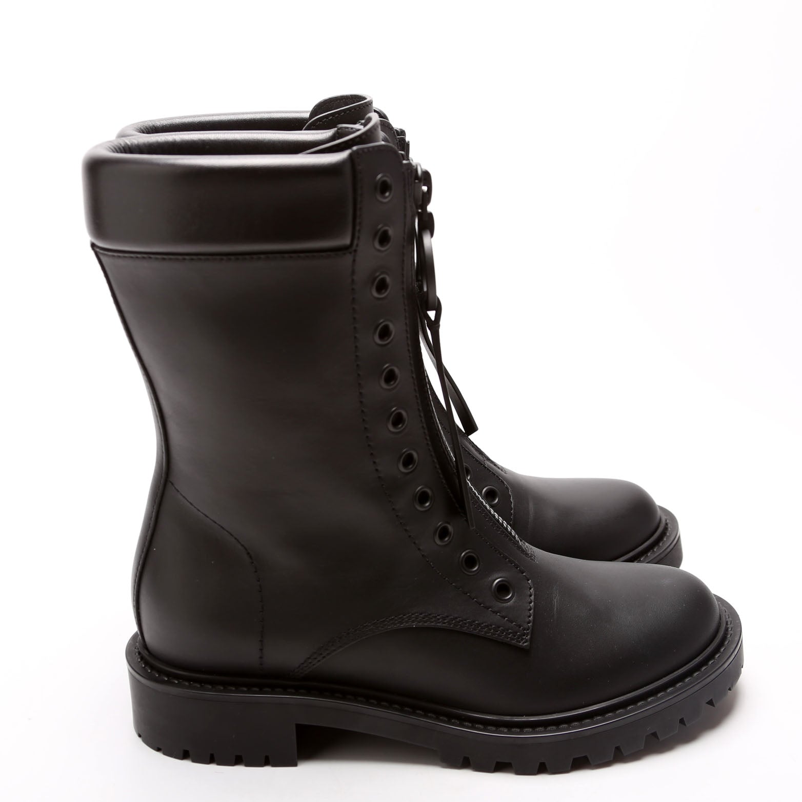 Christian Dior Zip Up Combat Boots Leather Size 35.5