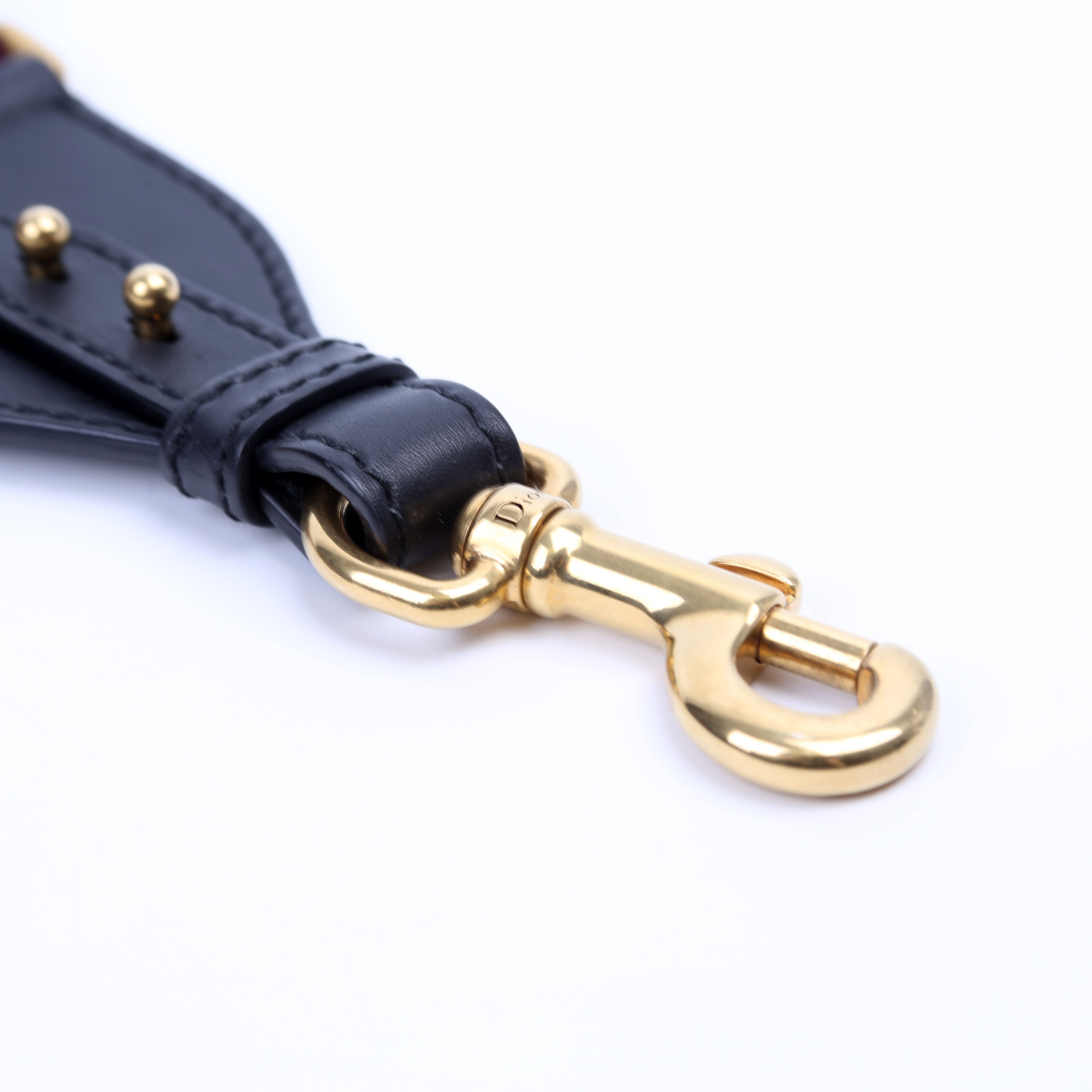 Christian Dior Logo Wide Non-Adjustable Strap Burgundy