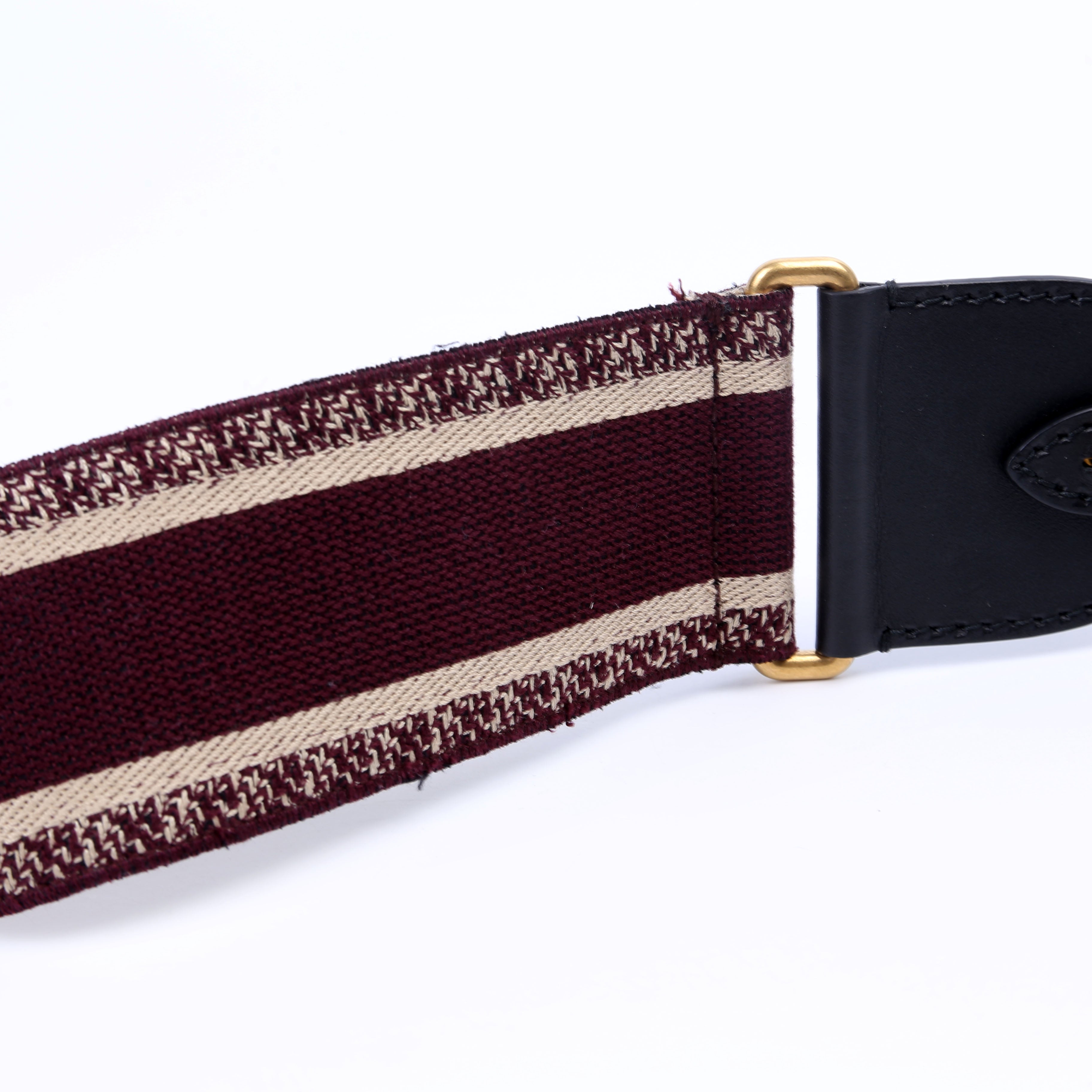 Christian Dior Logo Wide Non-Adjustable Strap Burgundy