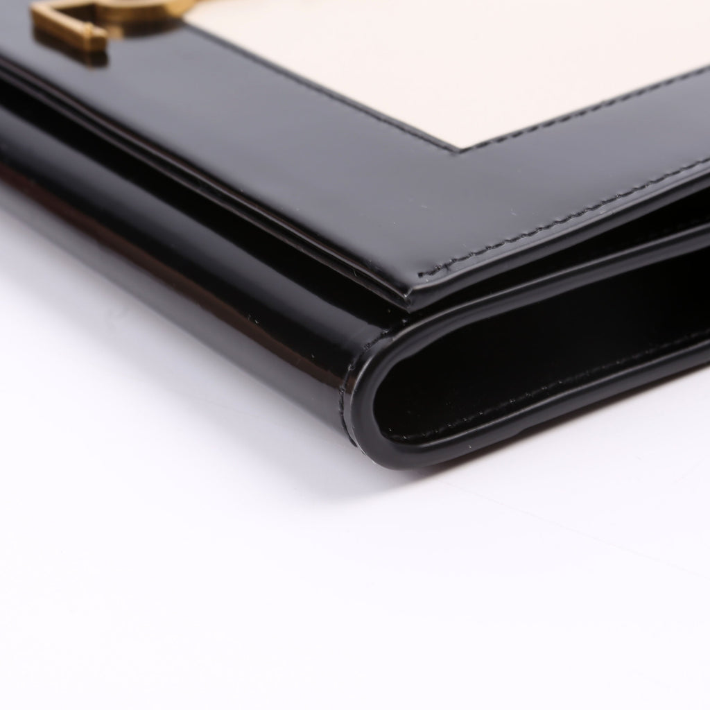 Saint Laurent 753883 Cassandre Flap Pouch White/Black