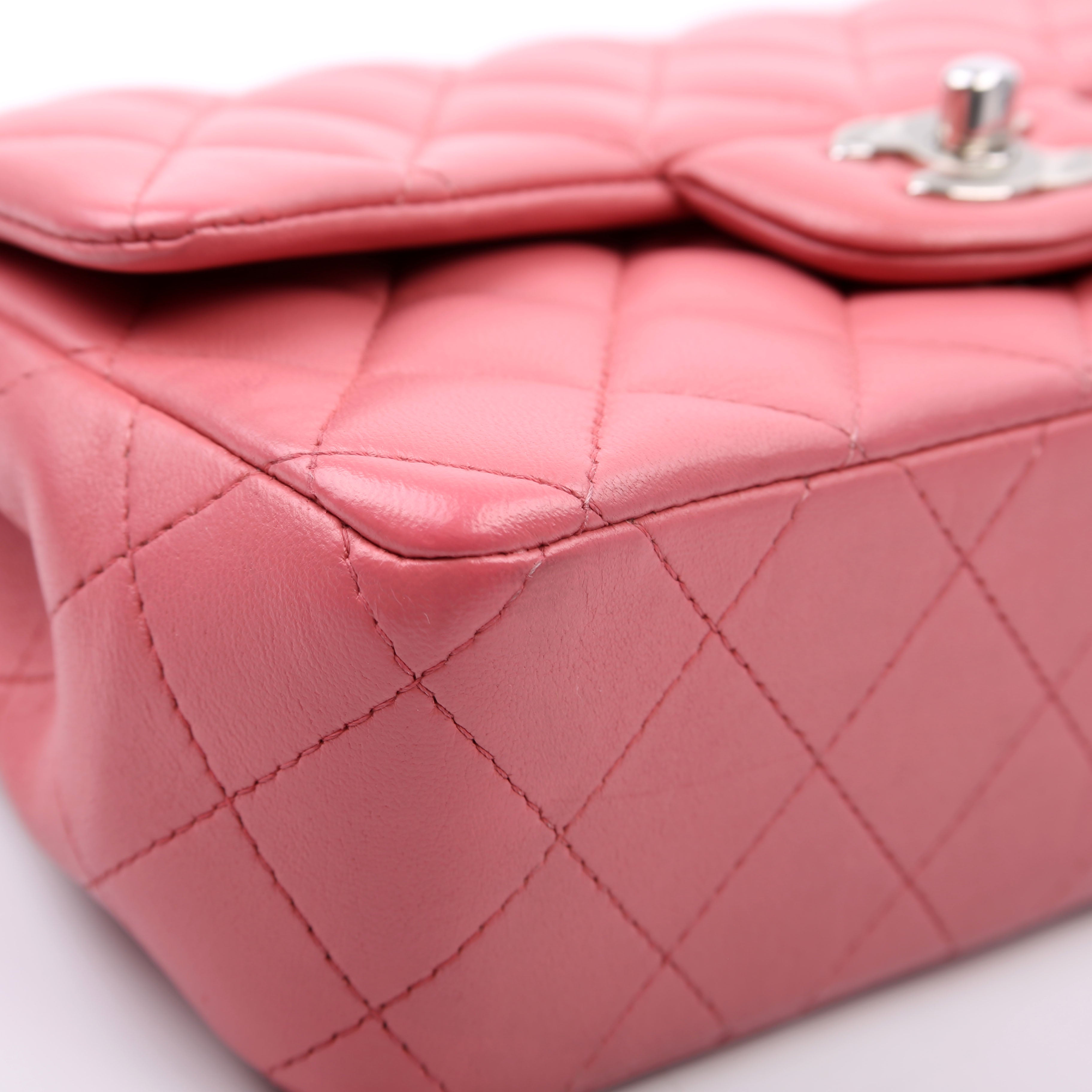 Chanel Classic Flap Mini Rectangle Lambskin Pink 28M