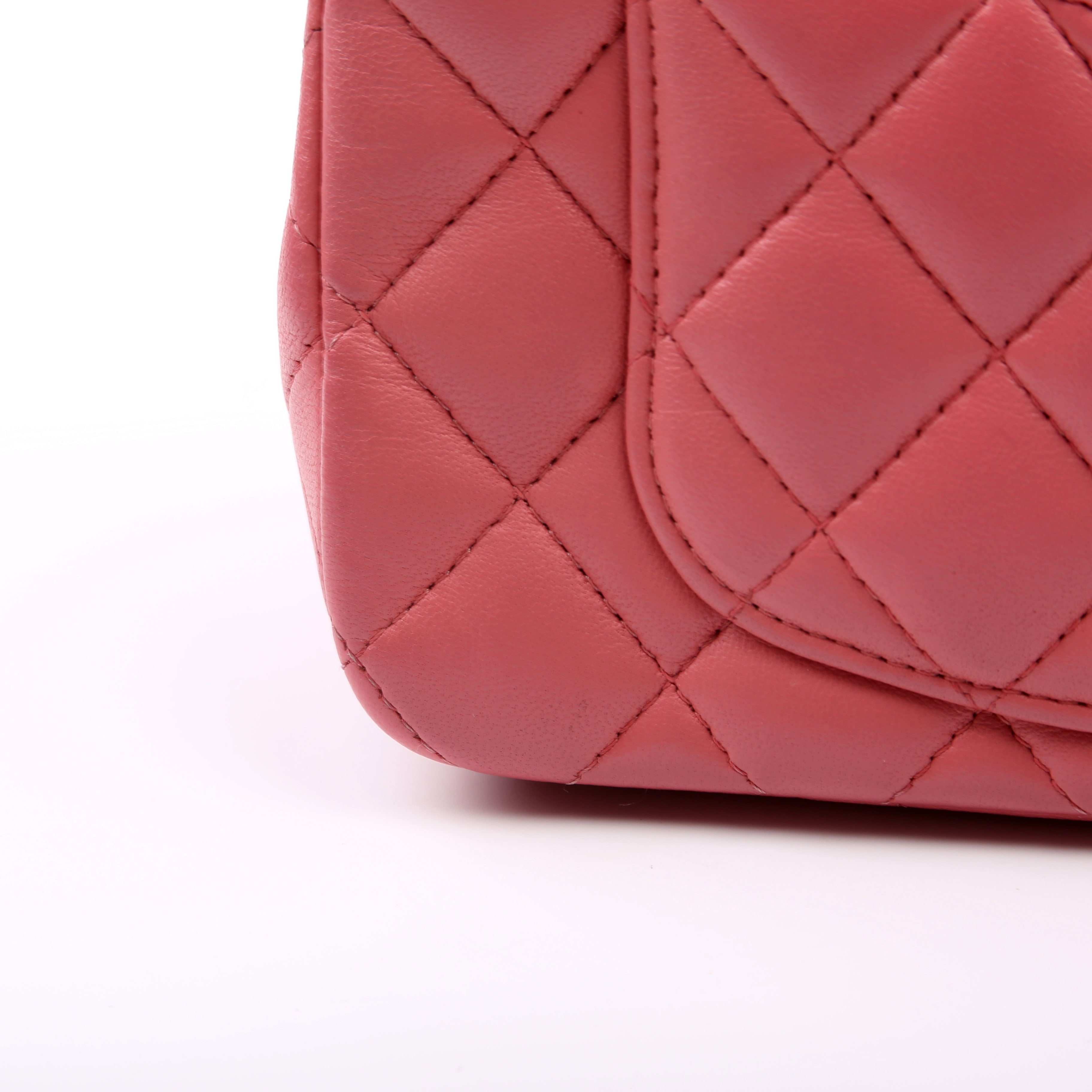 Chanel Classic Flap Mini Rectangle Lambskin Pink 28M