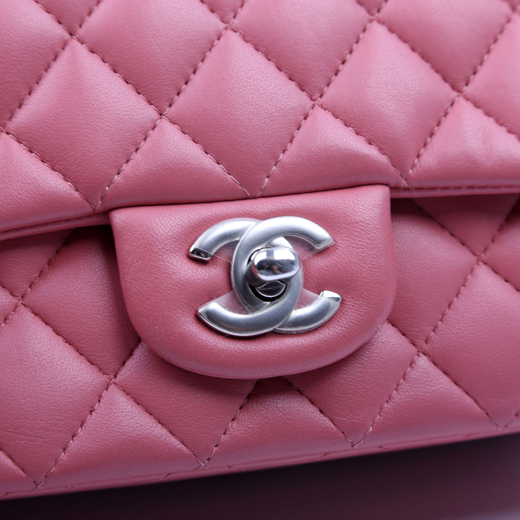 Chanel Classic Flap Mini Rectangle Lambskin Pink 28M