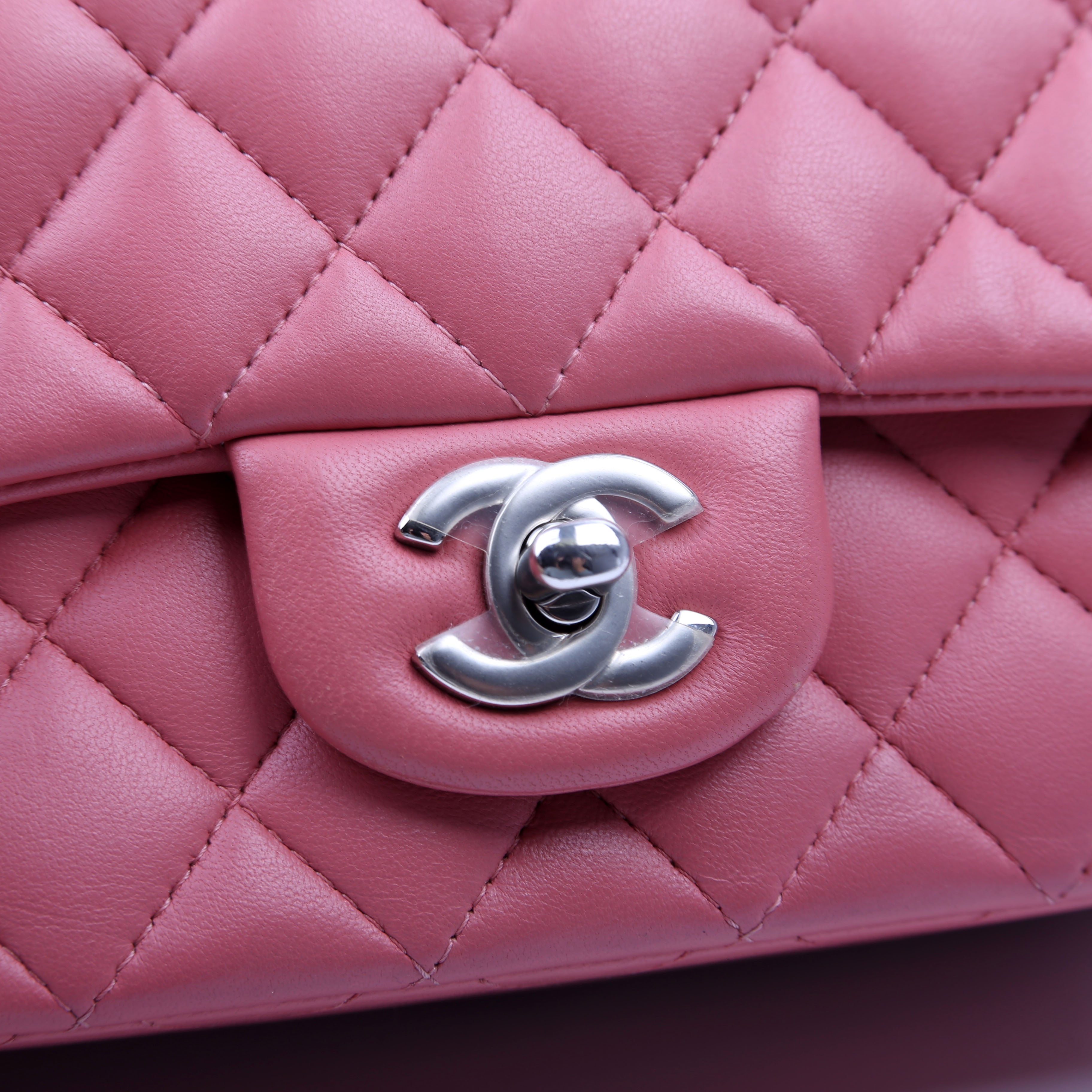 Chanel Classic Flap Mini Rectangle Lambskin Pink 28M